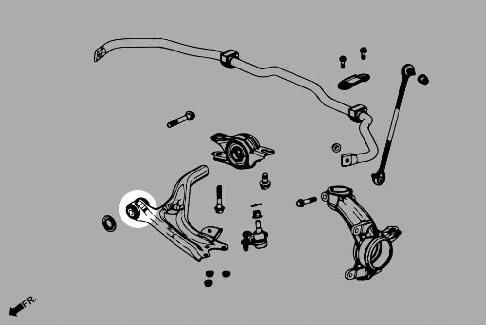 Set bucse brat suspensie inferior fata, capat fata Hardrace pentru Honda Civic - Q1147