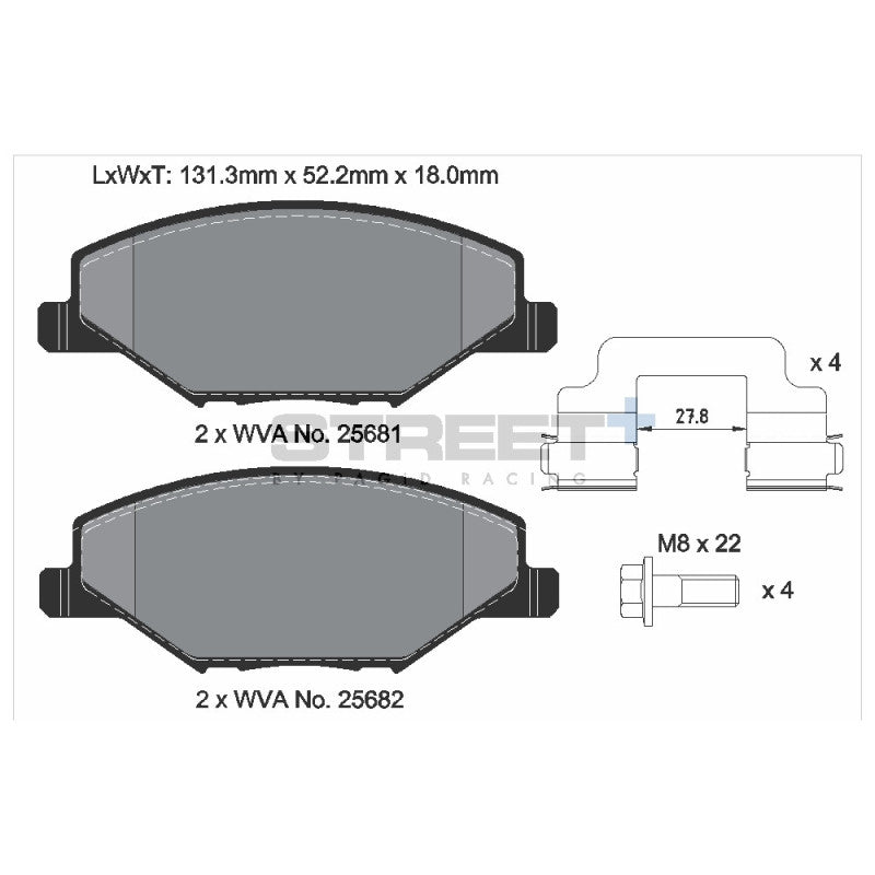 Placute Frana Fata Pagid Street+ T8304 - Skoda Fabia