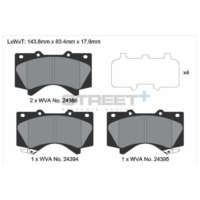 Placute Frana Fata Pagid Street+ T8070 - Toyota Land Cruiser