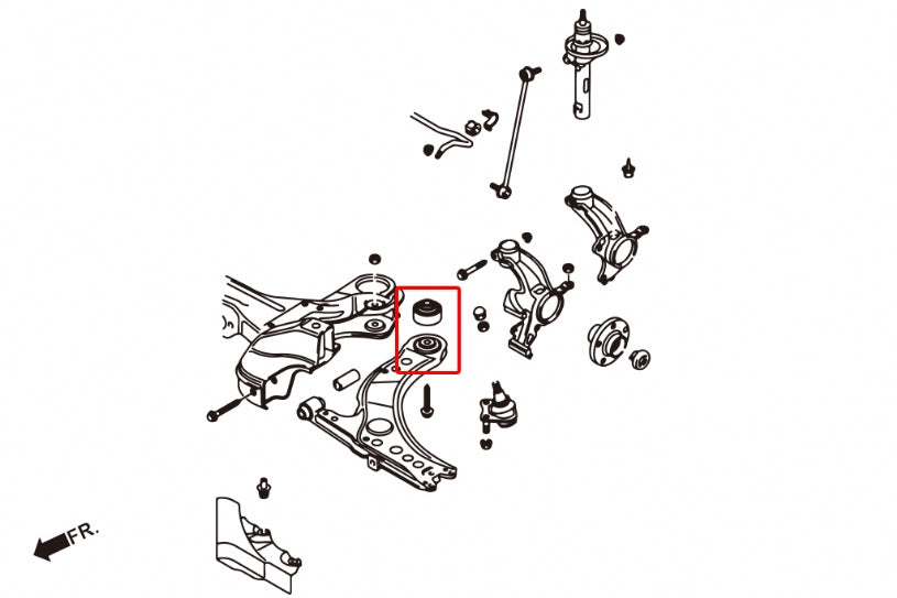 Set bucse brat suspensie inferior fata, capat spate Hardrace pentru Audi A1 / A3 / Skoda Fabia / Volkswagen Polo - 8825