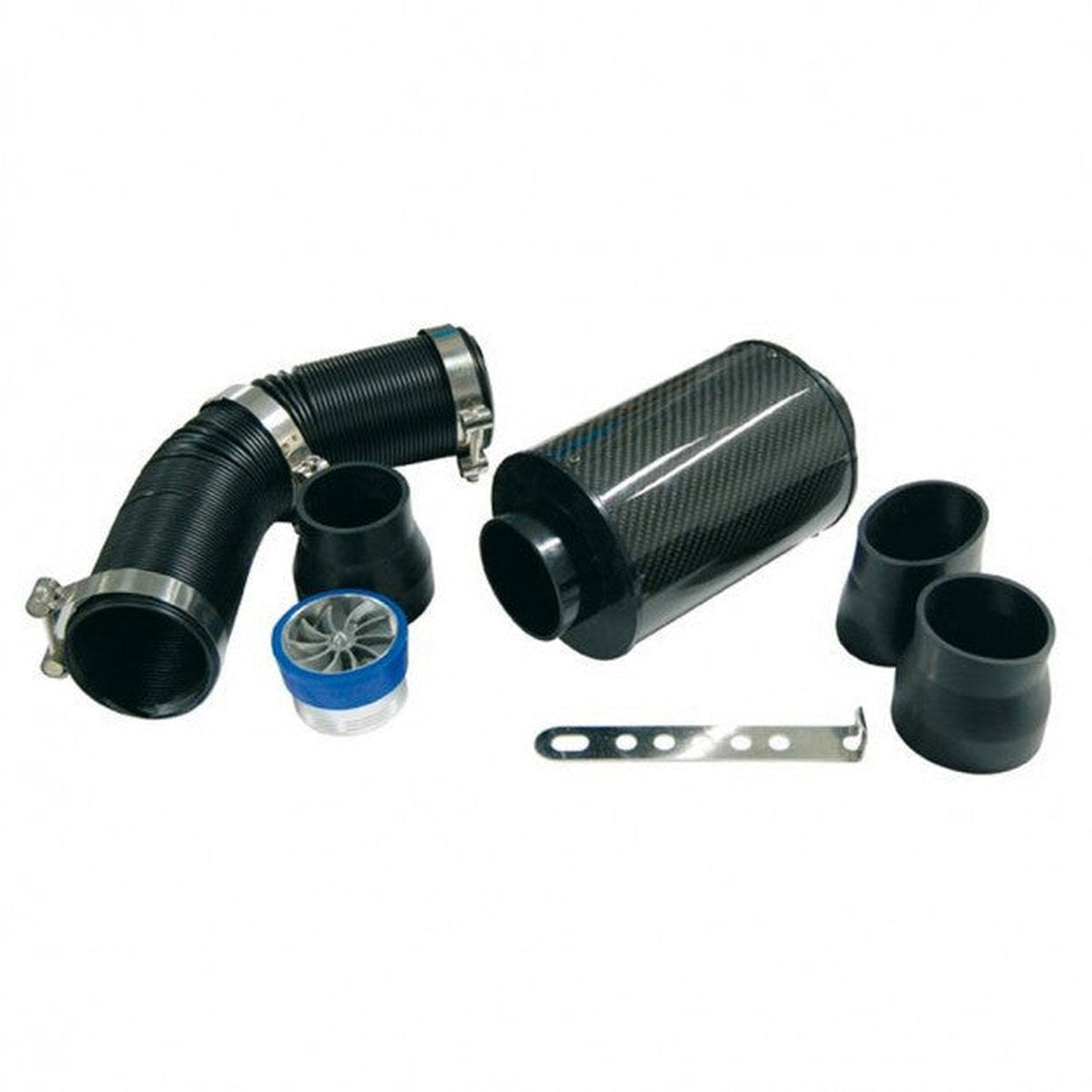 Filtru Aer Sport Universal in Carcasa Carbon, Kit Admisie Aer 75 mm