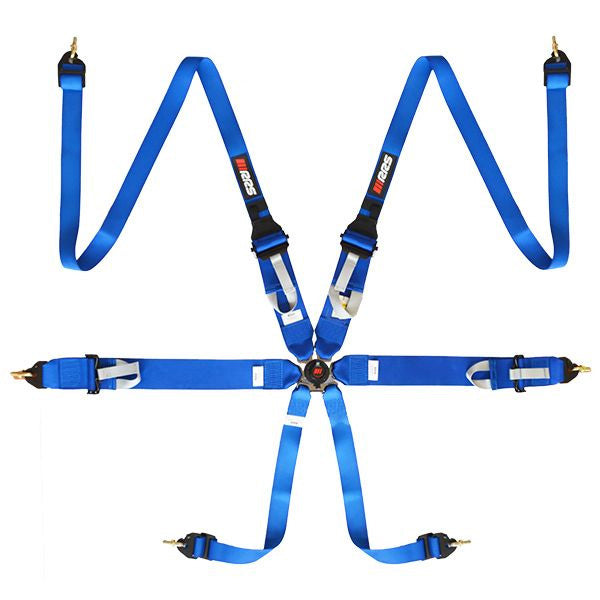 Centura 6 puncte RRS FIA 3" 2" pentru HANS® Superlight 2.8Kg - Albastru