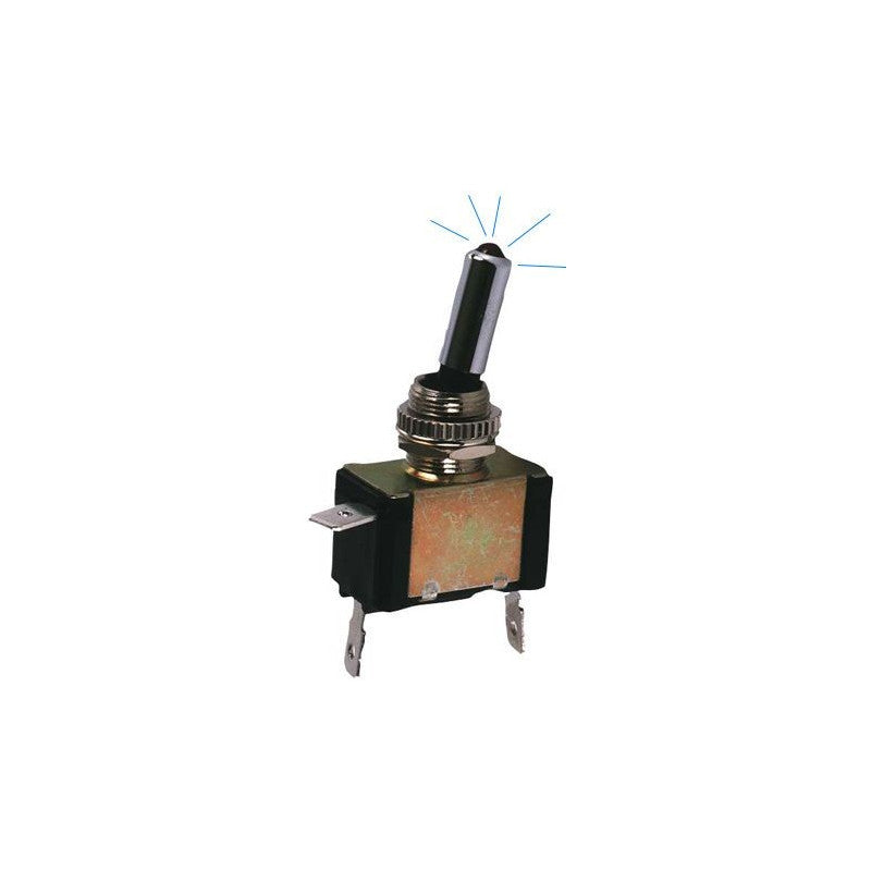 Intrerupator metalic cu LED albastru 12V 20A
