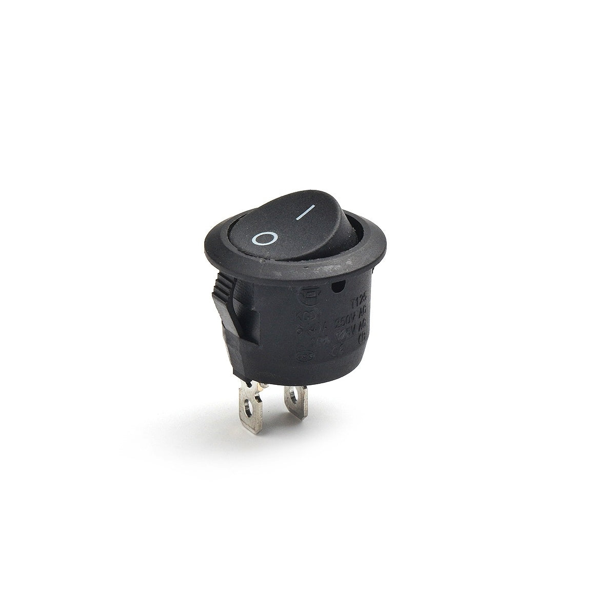 Buton basculant rotund ON-OFF, 1 faza, negru