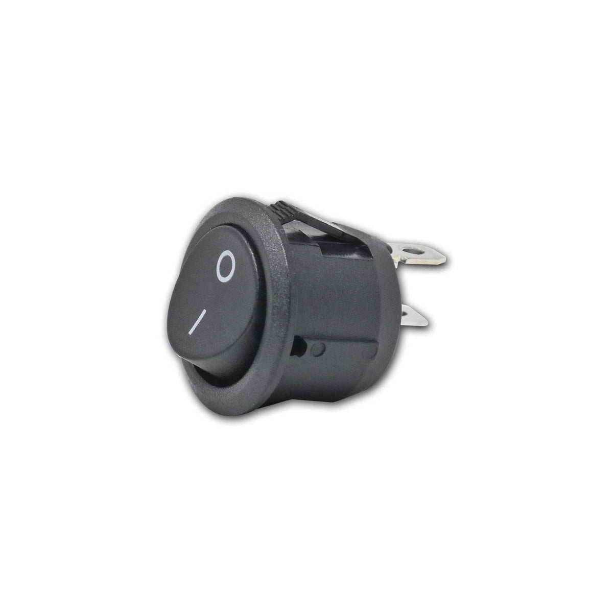 Buton basculant rotund ON-OFF, 1 faza, negru