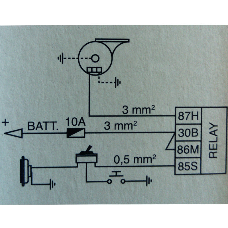 Claxon electromagnetic 12V, doua borne