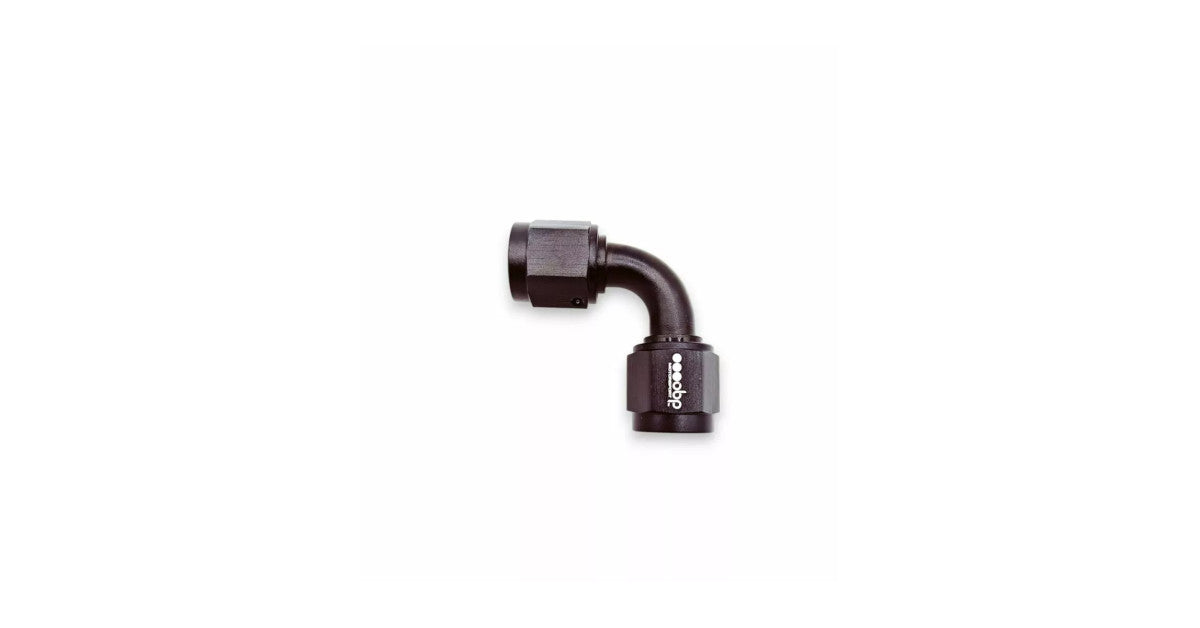 Cupla rotativa OBP 90° Female/Female JIC-JIC – Aluminiu Negru
