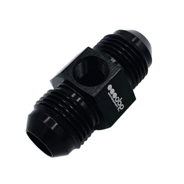 Adaptor Tata-Tata JIC-JIC cu Port Senzor 1/8 NPT – Aluminiu Negru
