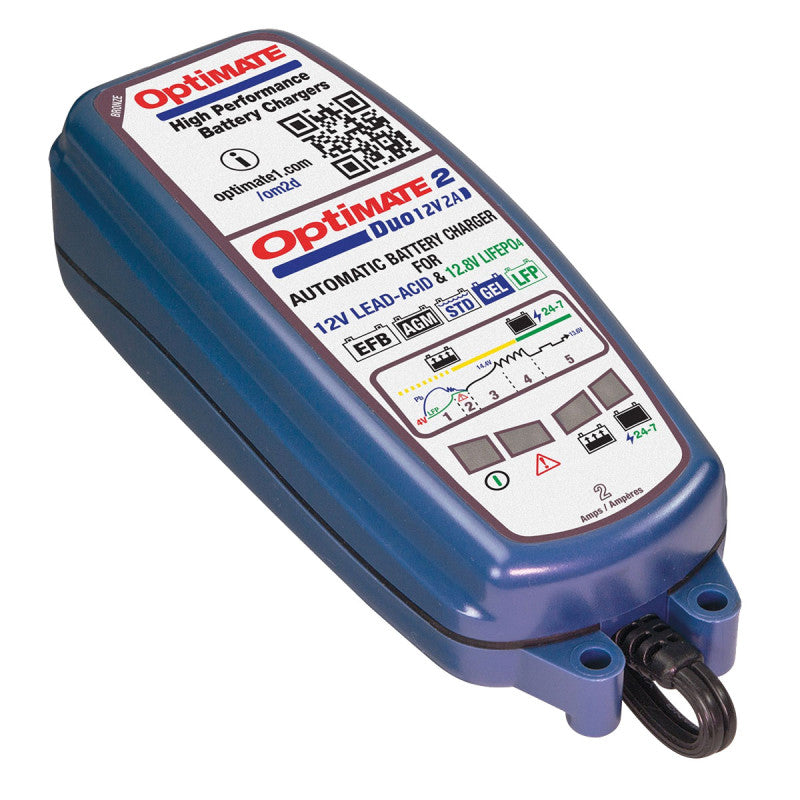 Incarcator Baterie Optimate 2 DUO (12V, AGM/GEL/Litiu LiFePO4)