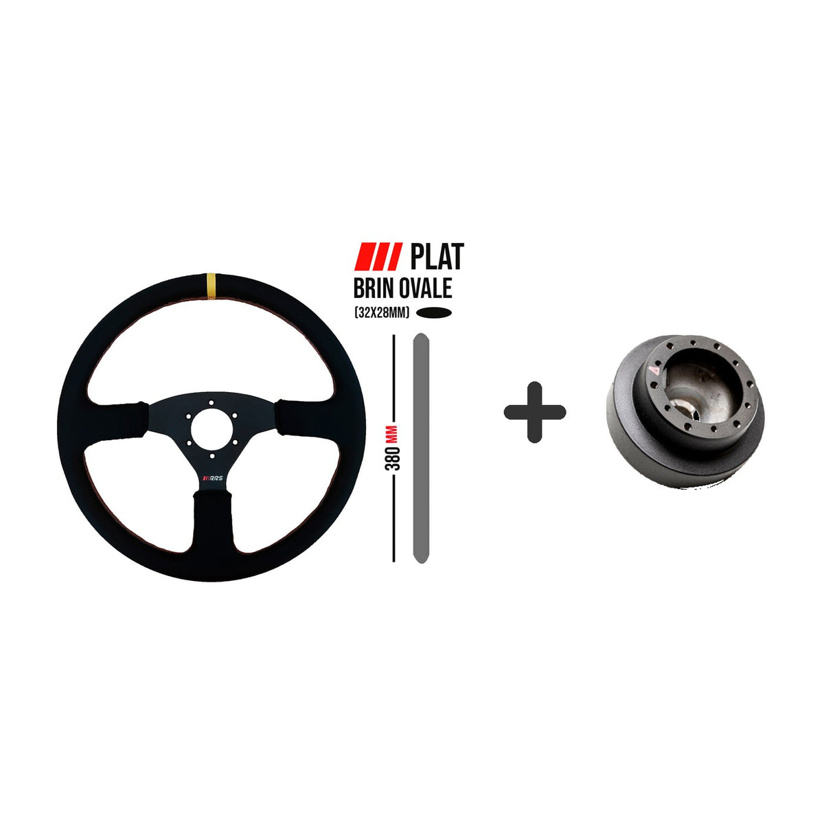 Volan RRS Target 380 mm, plat + butuc volan BMW E46
