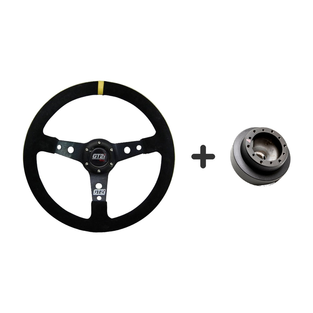 Volan GT2i Race 350 mm adancit, brate negre + butuc volan BMW E46