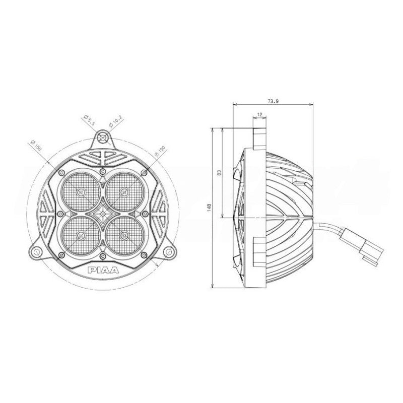 Proiector LED PIAA LPM137A de viraj, 30W 4000 lm