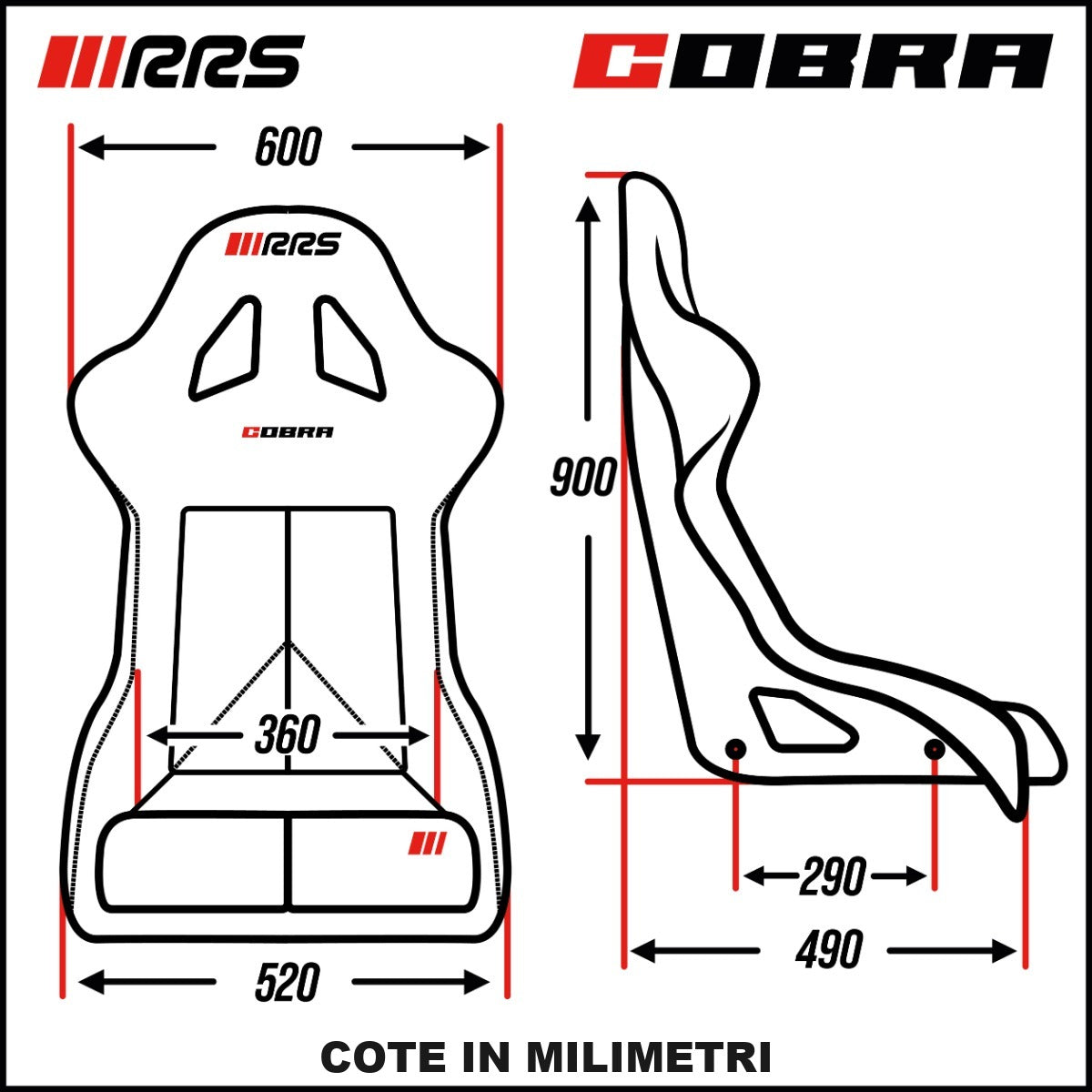 Cotele scaunului RRS Cobra piele ecologica