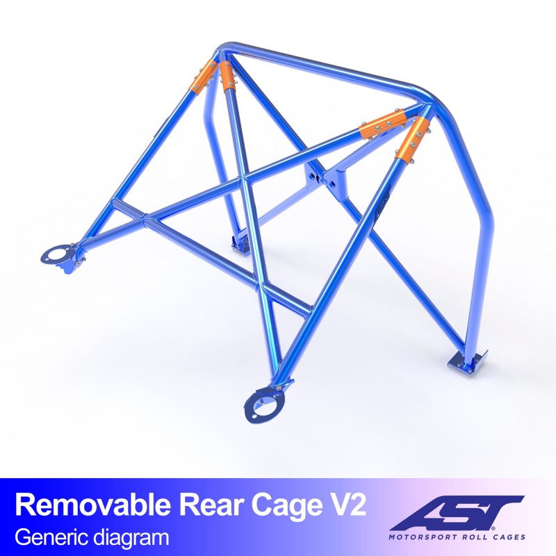 AST Half Cage V2 4-puncte (Bolt-In) pentru SIMCA 1000 4 usi Sedan