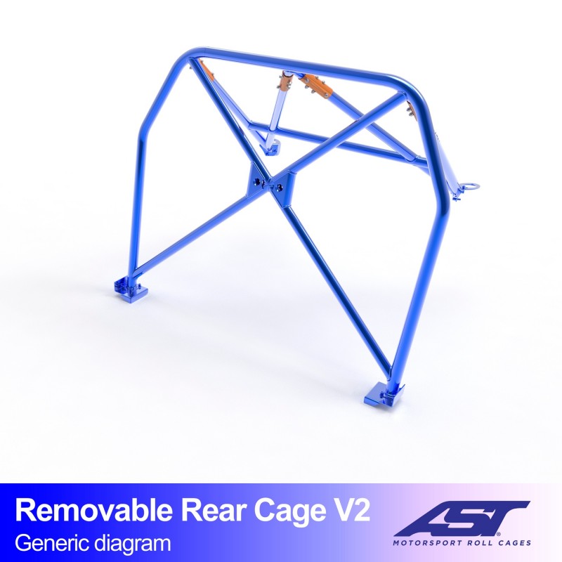 AST Half Cage V2 4-puncte (Bolt-In) pentru TOYOTA MR-2 (W20) 2 usi Roadster