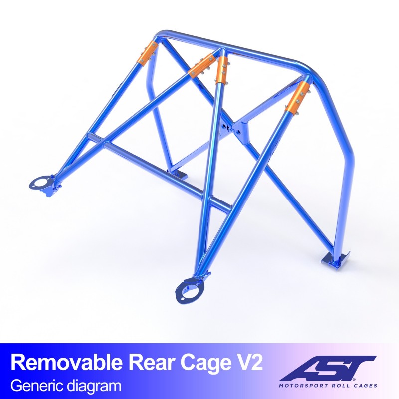 AST Half Cage V2 4-puncte (Bolt-In) pentru TOYOTA MR-2 (W20) 2 usi Roadster
