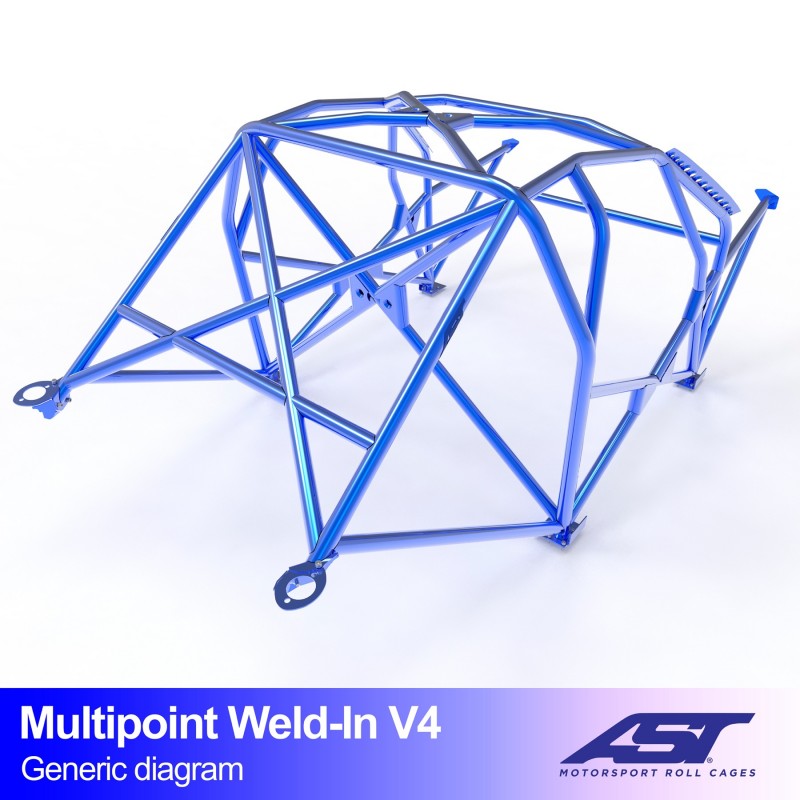 AST Roll Cage V4 10-puncte (Weld-In) pentru AUDI A3 / S3 (8L) 3 usi Hatchback Quattro