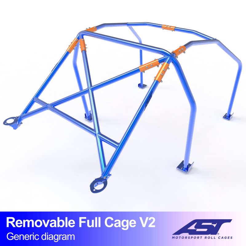 AST Full Cage V2 6-puncte (Bolt-In) pentru BMW (E81) 1-Series E81 3 usi Hatchback RWD