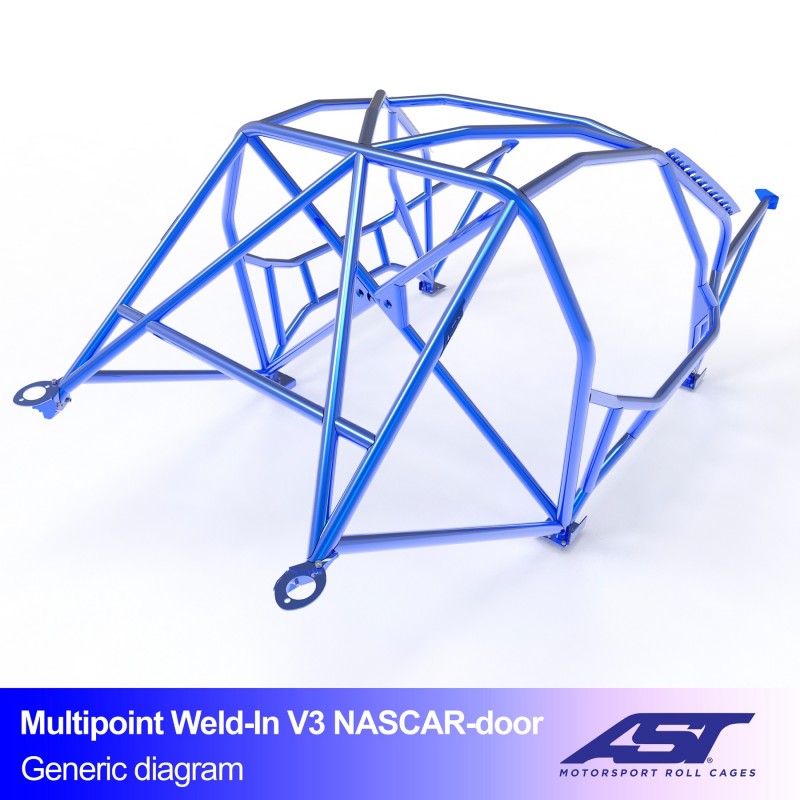 AST Roll Cage V3 10-puncte (Weld-In) pentru BMW (E87) 1-Series E87 5 usi Hatchback RWD