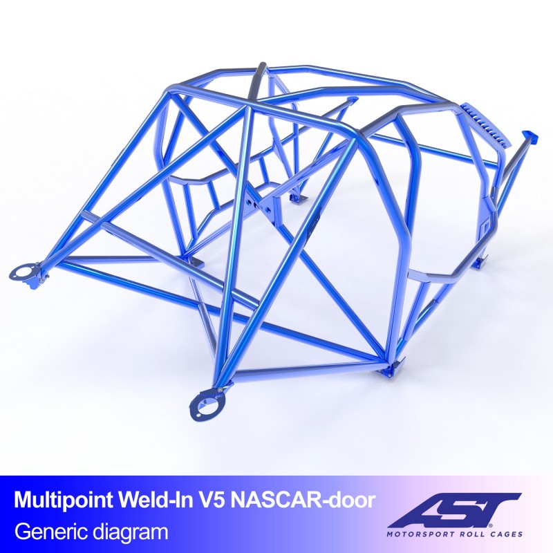 AST Roll Cage V5 10-puncte (Weld-In) pentru BMW (E87) 1-Series E87 5 usi Hatchback RWD