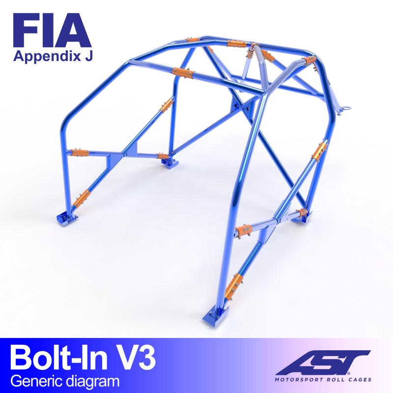 AST Full Cage V3 6-puncte (Bolt-In) pentru BMW (E10) 2002 E10 Coupe 2 usi