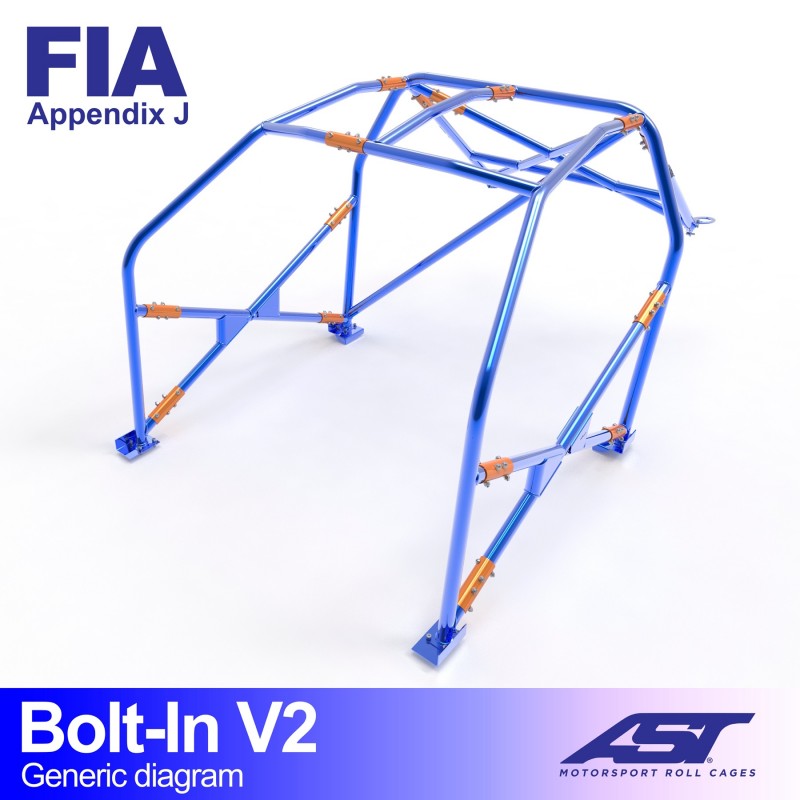 AST Full Cage V2 6-puncte (Bolt-In) pentru BMW (E28) 5-Series E28 4 usi Sedan RWD