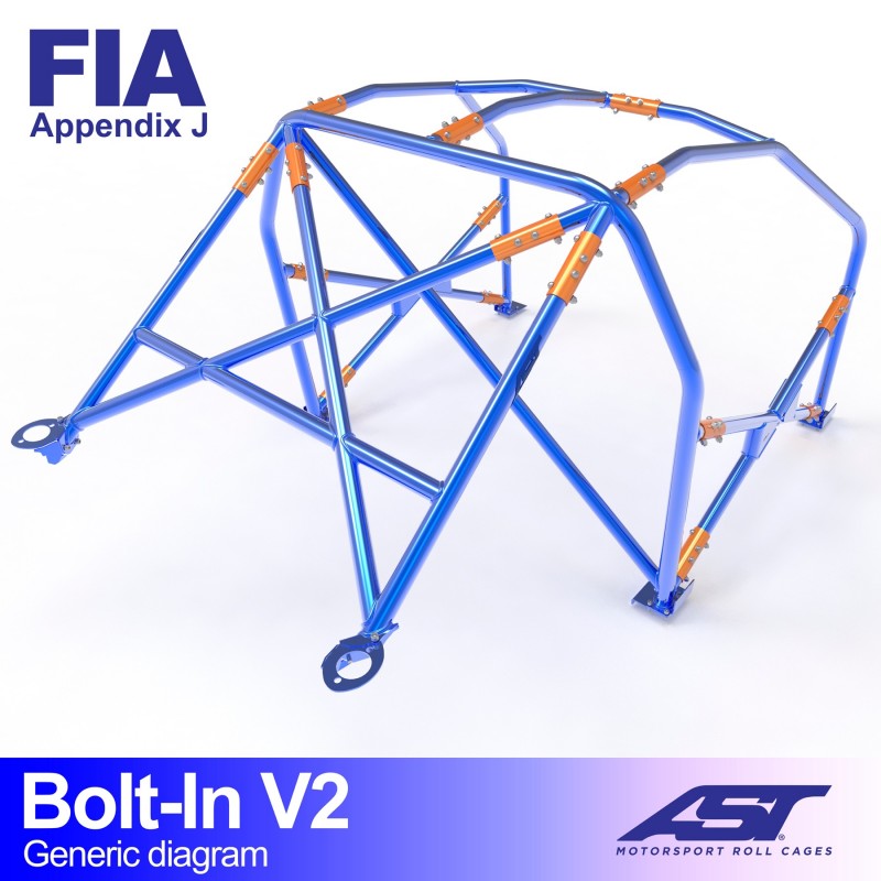 AST Full Cage V2 6-puncte (Bolt-In) pentru BMW (E28) 5-Series E28 4 usi Sedan RWD