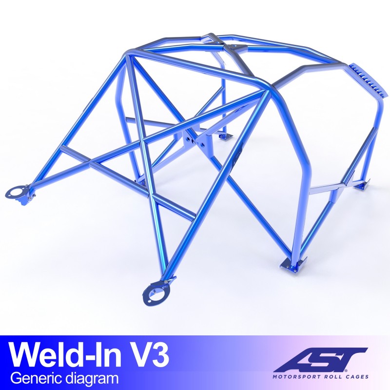 AST Roll Cage V3 8-puncte (Weld-In) pentru BMW (E30) 3-Series E30 2 usi Coupe AWD
