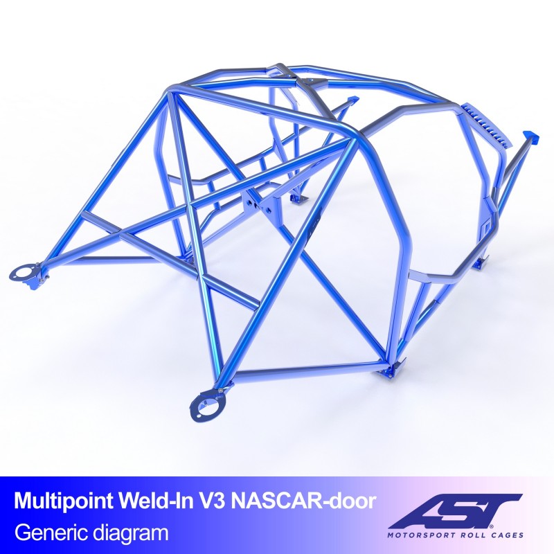 AST Roll Cage V3 10-puncte (Weld-In) pentru BMW (E46) 3-Series E46 3 usi Compact RWD
