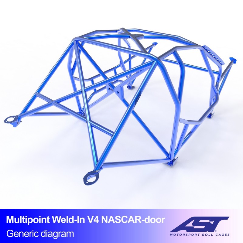 AST Roll Cage V4 10-puncte (Weld-In) pentru BMW (E46) 3-Series E46 3 usi Compact RWD