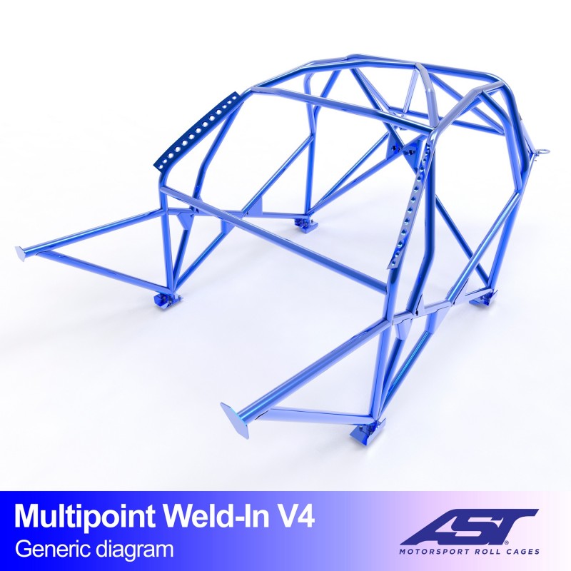 AST Roll Cage V4 10-puncte (Weld-In) pentru BMW (F30) 3-Series F30 4 usi Sedan RWD