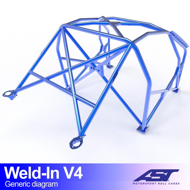 AST Roll Cage V4 8-puncte (Weld-In) pentru CITRÖEN AX (Phase 1/2) 5 usi Hatchback