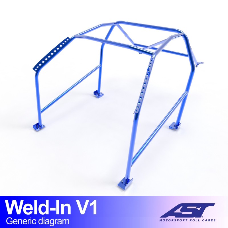 AST Roll Cage V1 8-puncte (Weld-In) pentru CITRÖEN C2 (Phase 1/2) 3 usi Hatchback