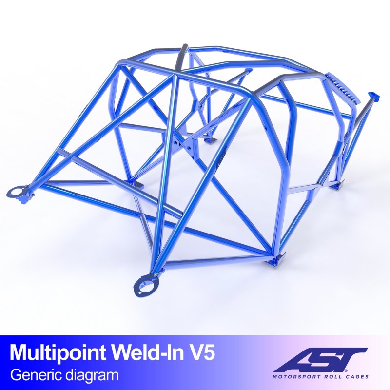 AST Roll Cage V5 10-puncte (Weld-In) pentru CITRÖEN Saxo (Phase 1/2) 5 usi Hatchback