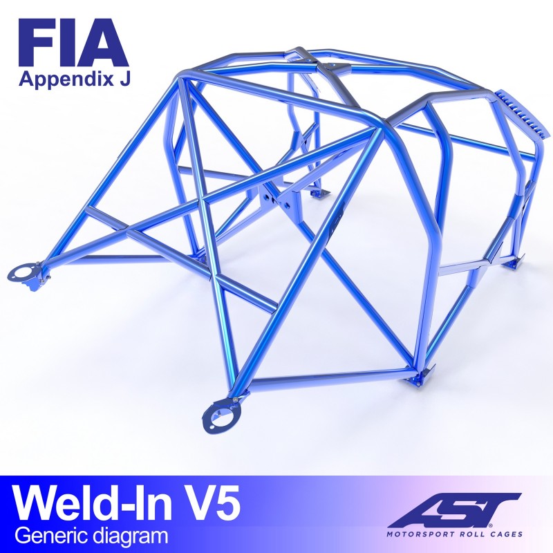 AST Roll Cage V5 8-puncte (Weld-In) pentru FORD Focus (Mk1) 3 usi Hatchback FWD