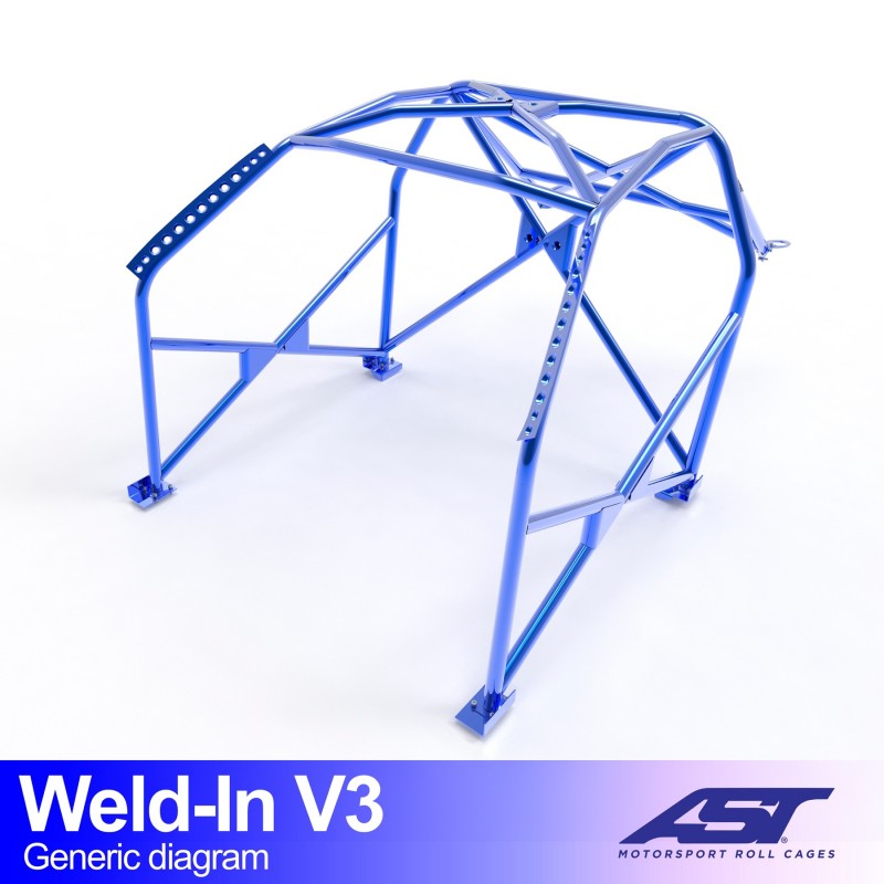AST Roll Cage V3 8-puncte (Weld-In) pentru FORD Focus (Mk1) 5 usi Hatchback FWD