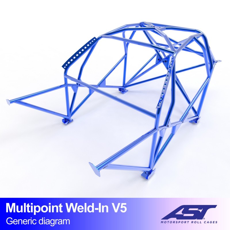 AST Roll Cage V5 10-puncte (Weld-In) pentru HONDA Civic Coupe (EJ1/EJ2) 2 usi Coupe