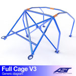 AST Full Cage V3, 6-point - Honda Integra (DB, DC) 3-door Coupe