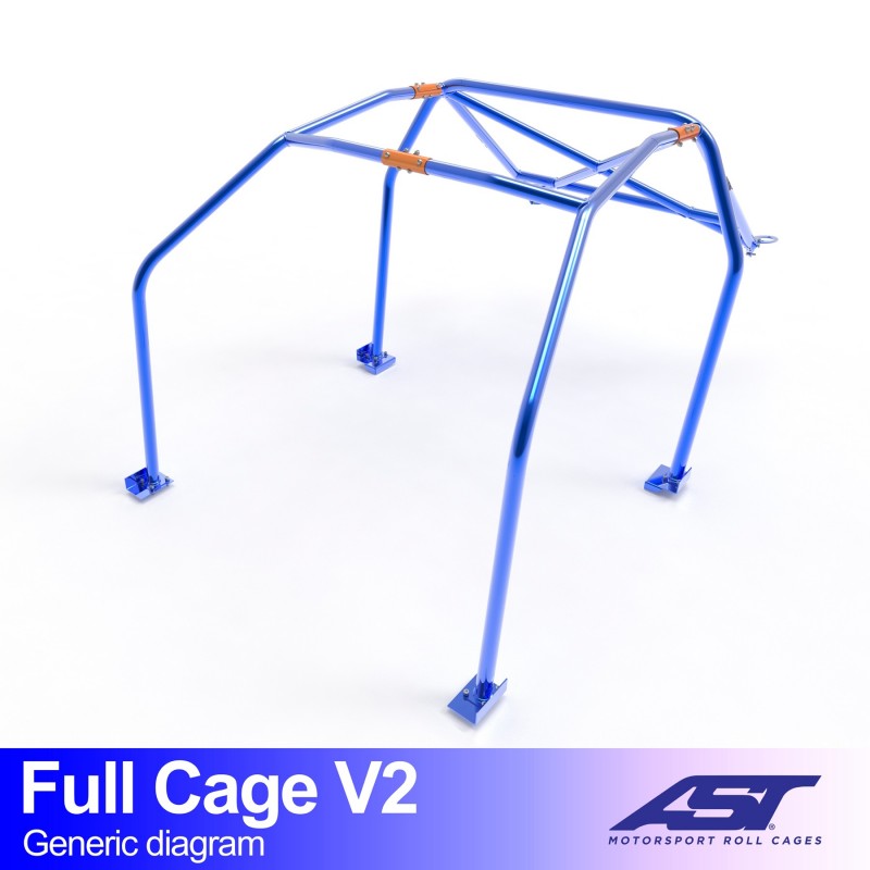 AST Full Cage V2 6-puncte (Bolt-In) pentru HONDA S2000 (AP) 2 usi Roadster