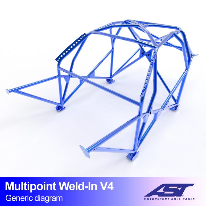 AST Roll Cage V4 10-puncte (Weld-In) pentru MAZDA 323 (BG) 3 usi Hatchback