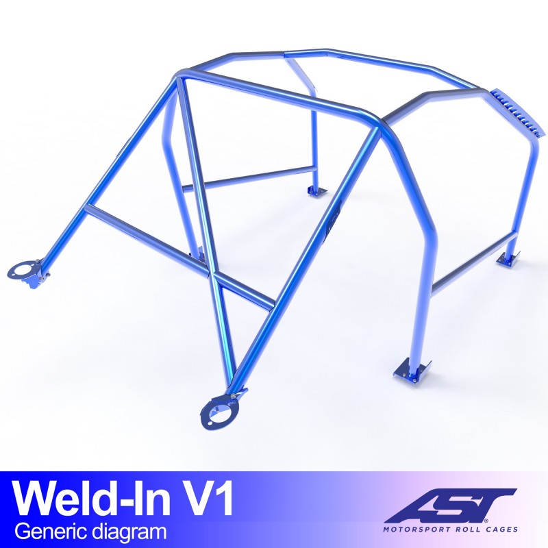 AST Roll Cage V1 8-puncte (Weld-In) pentru MAZDA 323 (BG) 3 usi Hatchback