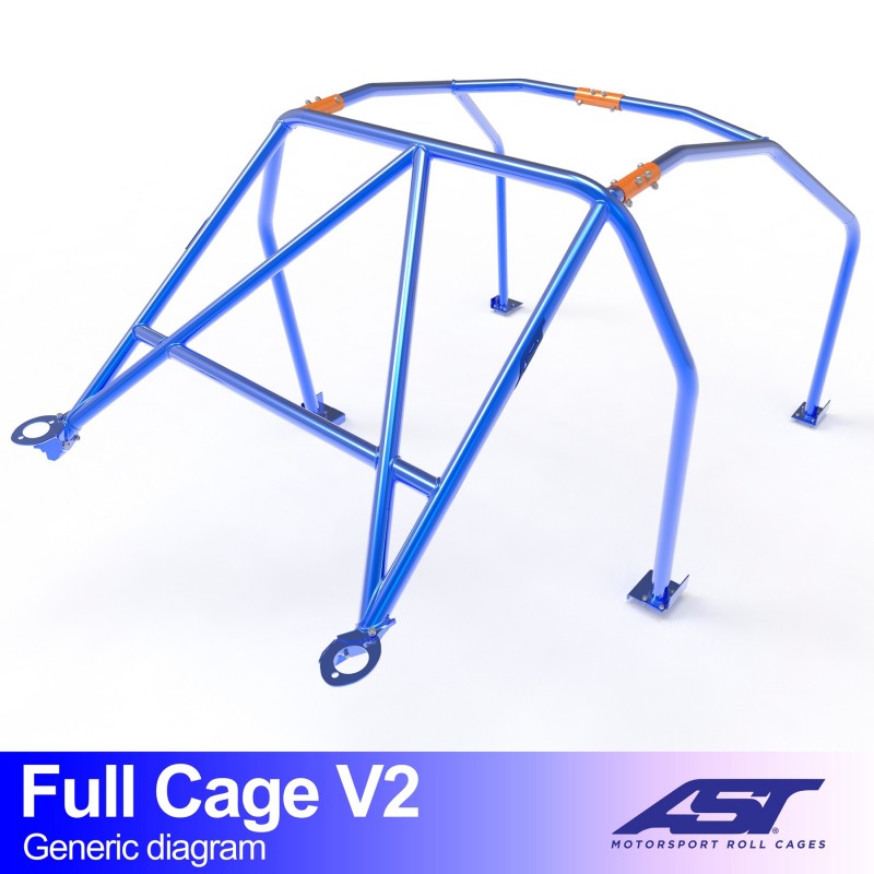 AST Full Cage V2 6-puncte (Bolt-In) pentru MAZDA RX-7 (FD) 3 usi Coupe