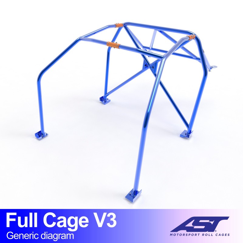 AST Full Cage V3 6-puncte (Bolt-In) pentru MAZDA RX-7 (FD) 3 usi Coupe