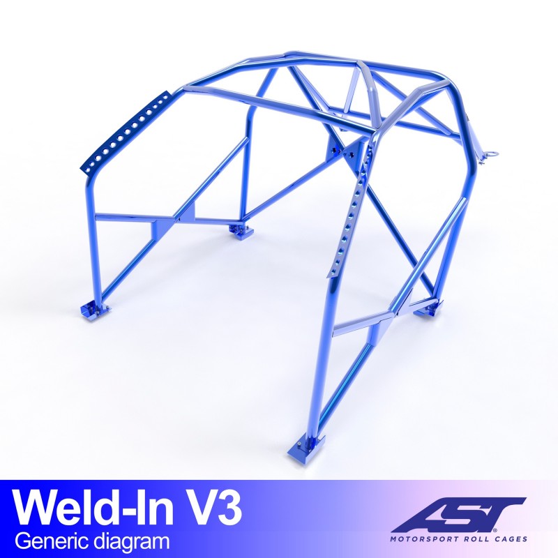 AST Roll Cage V3 8-puncte (Weld-In) pentru MINI Cooper (R53) 3 usi Hatchback
