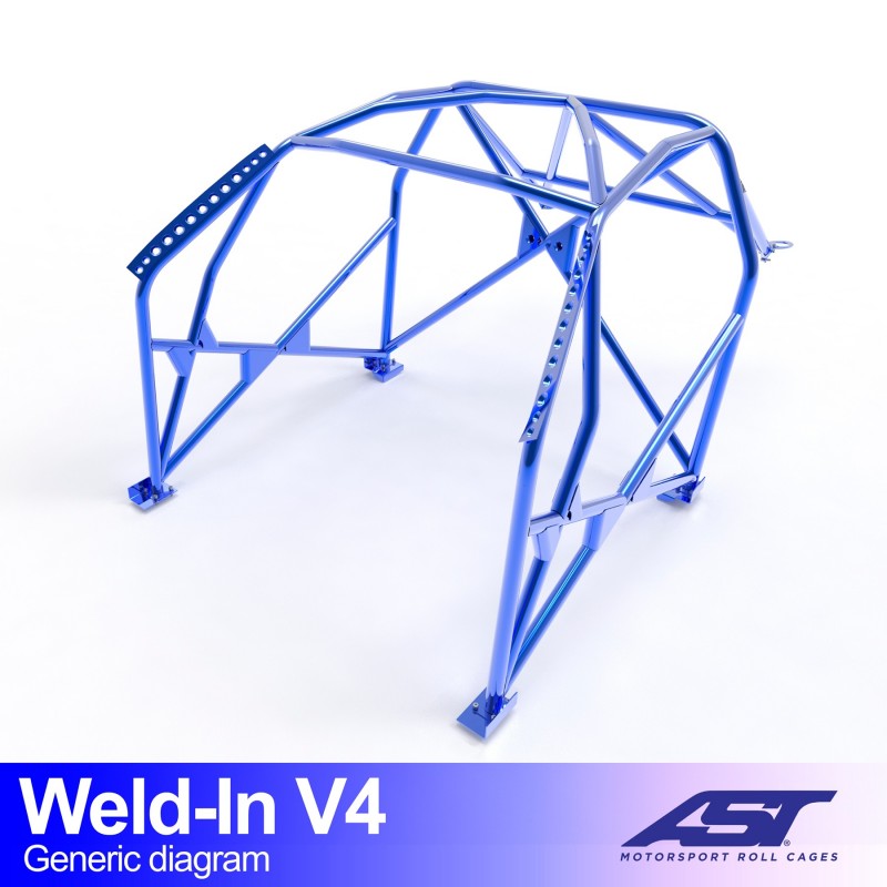 AST Roll Cage V4 8-puncte (Weld-In) pentru MINI Cooper (R53) 3 usi Hatchback