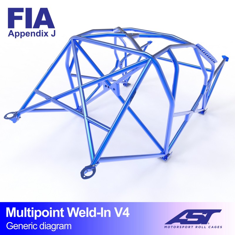 AST Roll Cage V4 10-puncte (Weld-In) pentru MITSUBISHI Lancer EVO IV 4 usi Sedan