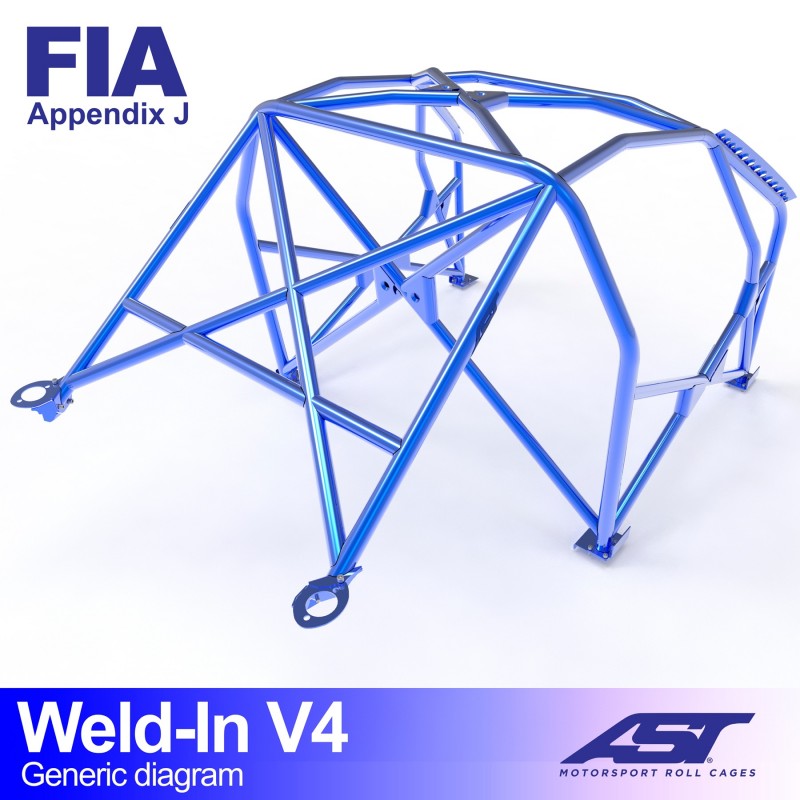 AST Roll Cage V4 8-puncte (Weld-In) pentru MITSUBISHI Lancer EVO V 4 usi Sedan