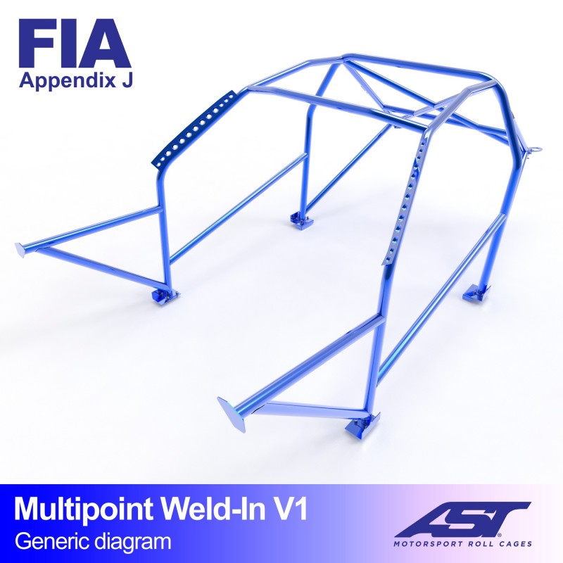 AST Roll Cage V1 10-puncte (Weld-In) pentru NISSAN 280Z (S30) 3 usi Coupe