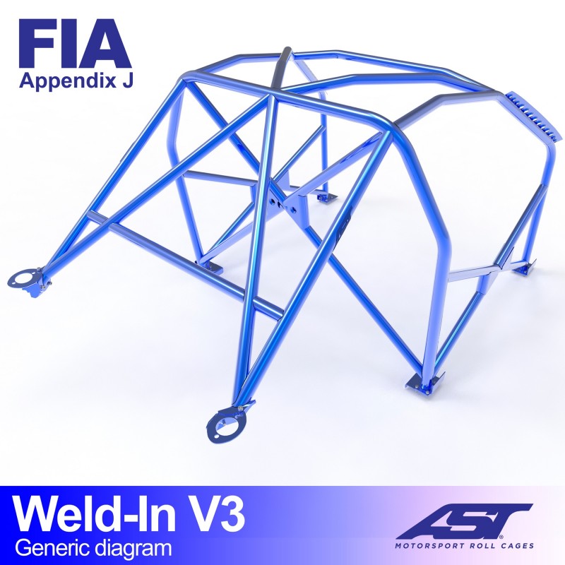 AST Roll Cage V3 8-puncte (Weld-In) pentru NISSAN 350Z (Z33) 3 usi Coupe