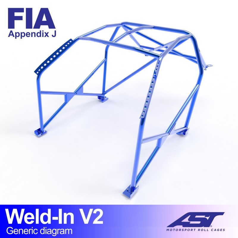 AST Roll Cage V2 8-puncte (Weld-In) pentru NISSAN Almera (N15) 3 usi Hatchback